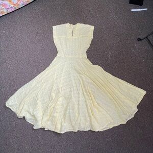 Vintage Butter Yellow Eyelet Dress